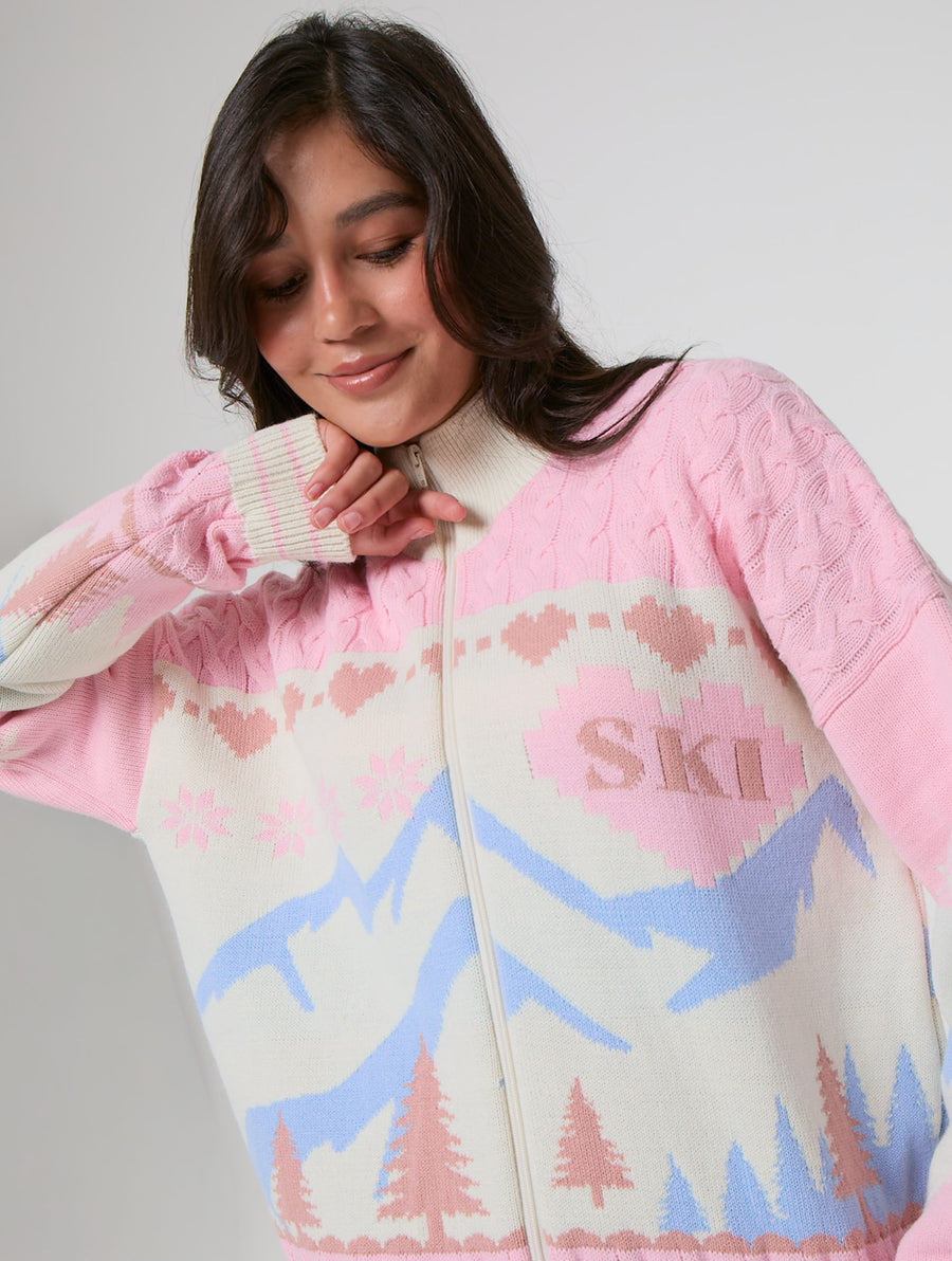 Apres Ski Zip Through Knitted Jumper