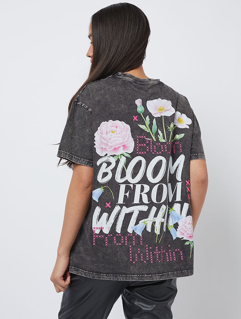 Bloom From Within Acid Wash T-Shirt - Image 1