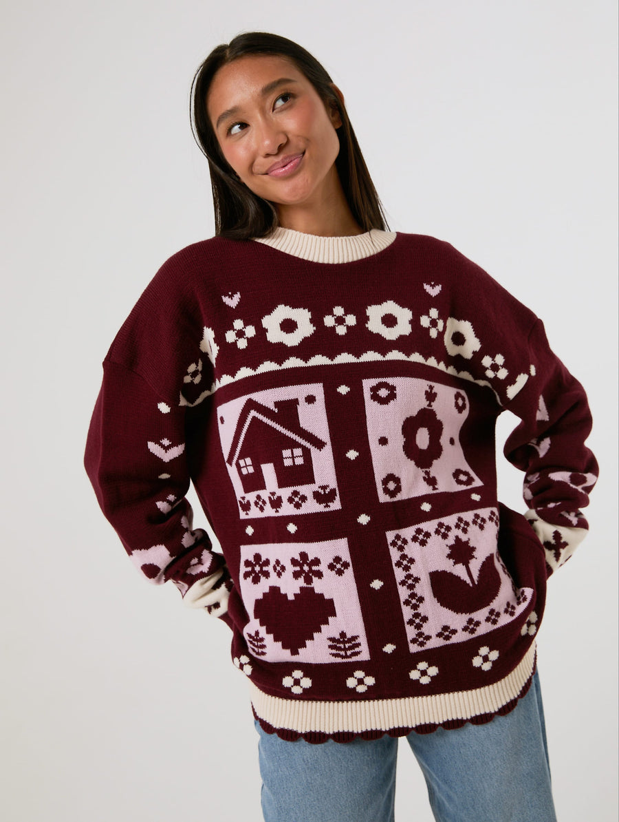 Cosy Cottage Knitted Jumper - Image 1