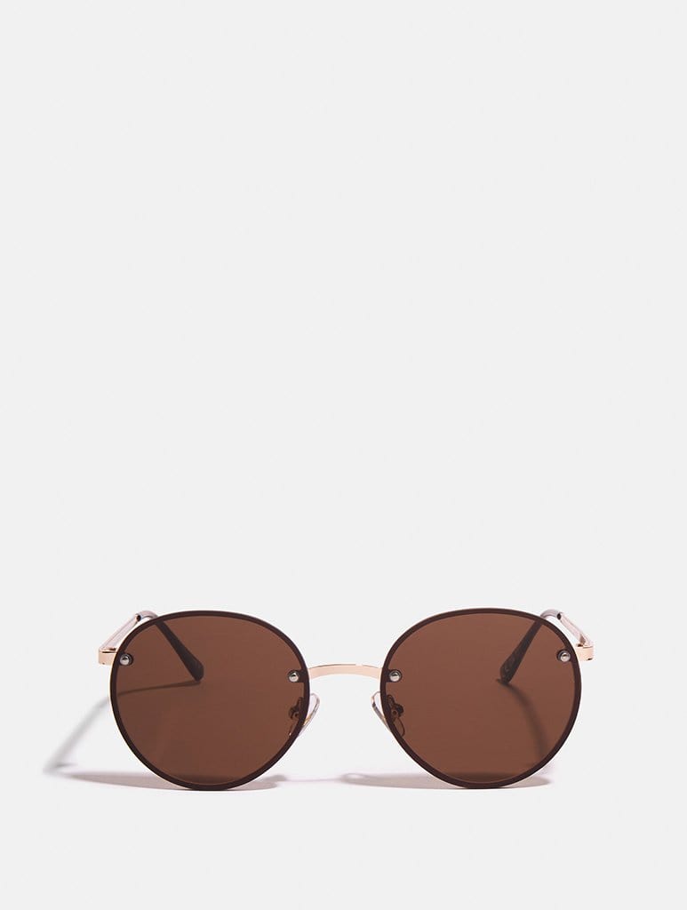 Smokey Frameless Round Sunglasses - Image 1