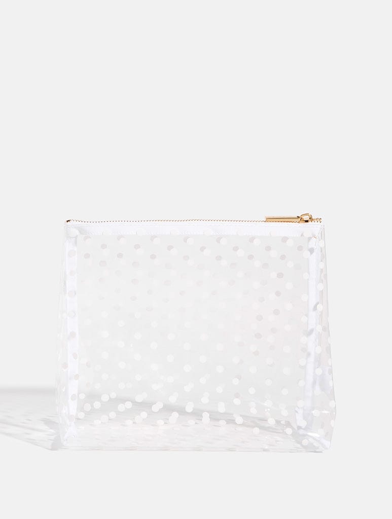 White Polka Dot Wash Bag