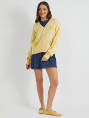 3D Lemons Knitted Cardigan