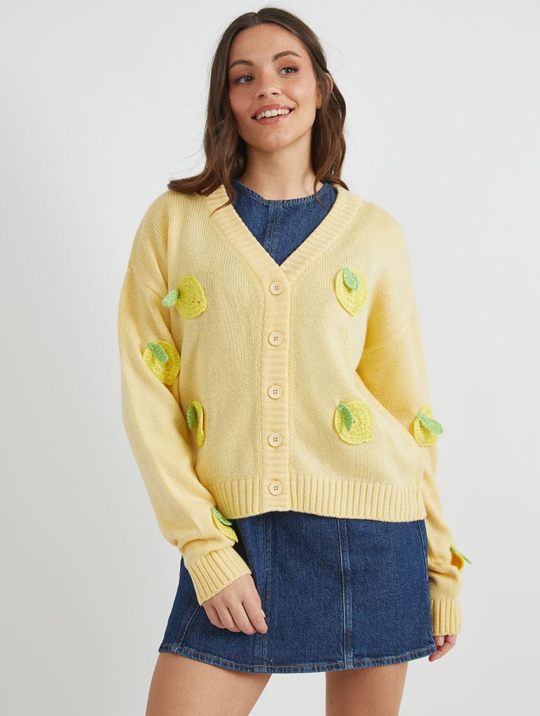 3D Lemons Knitted Cardigan - Image 1