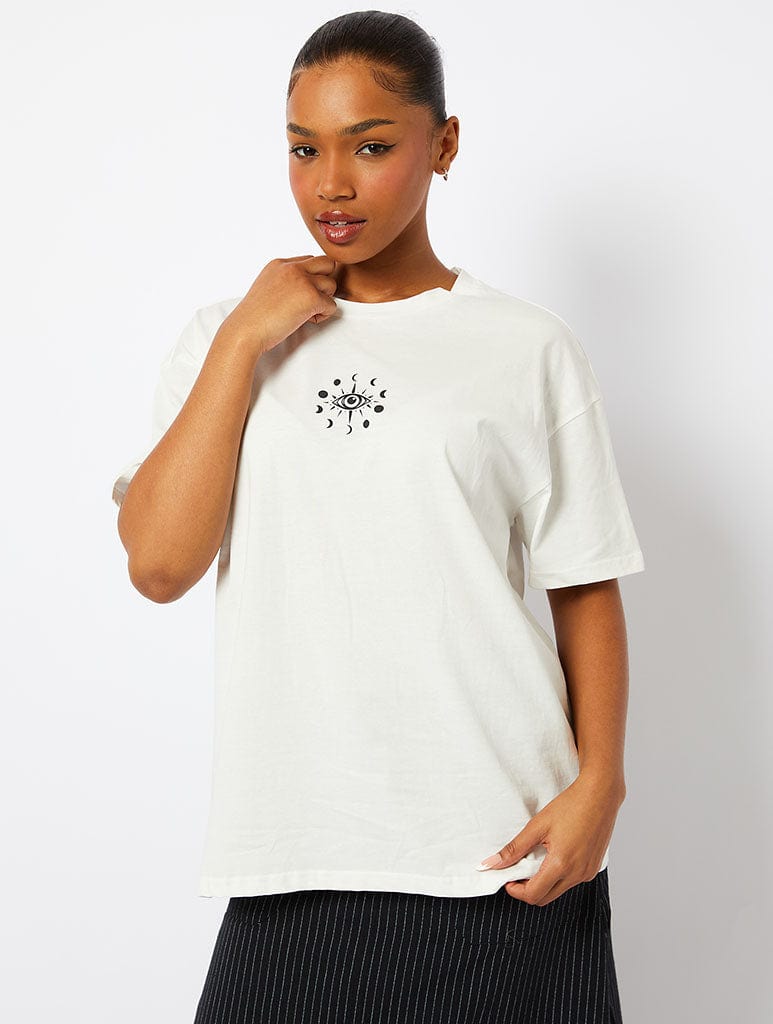 ACOTAR Moon Phase T-Shirt In Ecru - Image 1