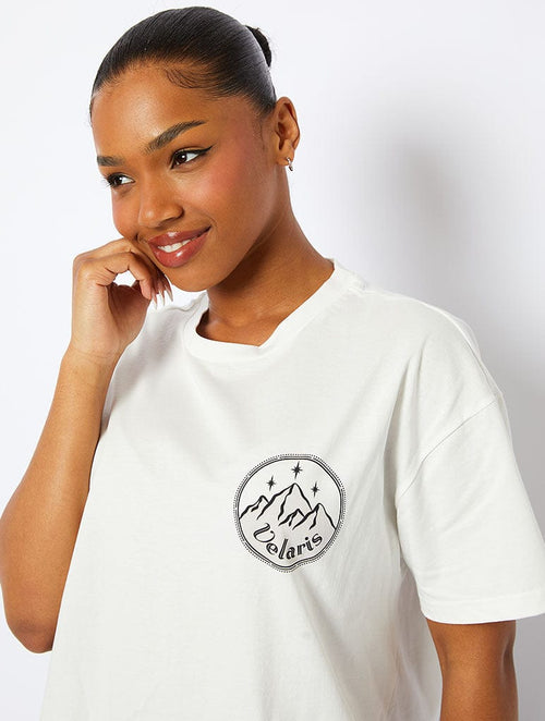 ACOTAR Sticker T-Shirt In Ecru - Image 2