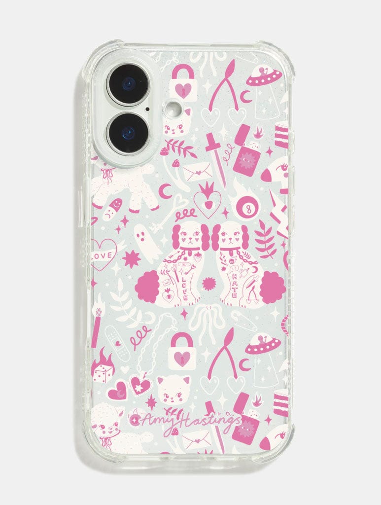 Amy Hastings x Skinnydip Pink Doodles Shock iPhone Case - Image 1