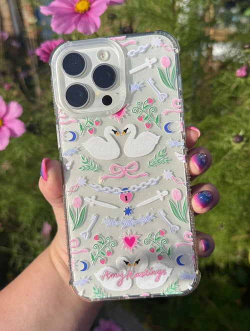 Amy Hastings x Skinnydip Pretty Swans Shock iPhone Case - Image 2