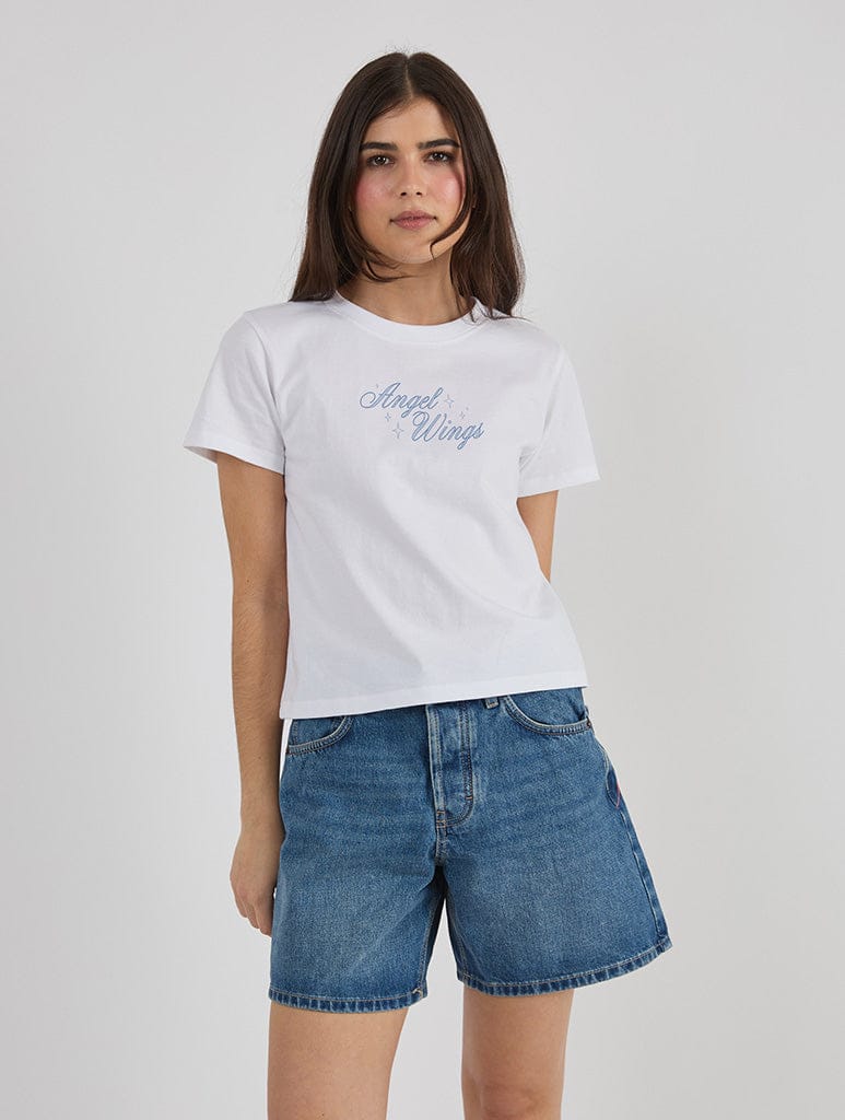Angel Wings Baby T-Shirt In White