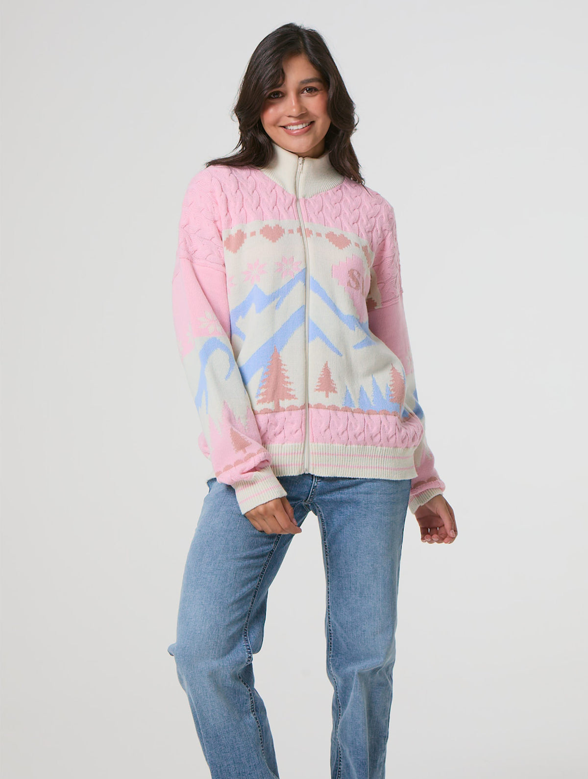 Apres Ski Zip Through Knitted Jumper - Image 3