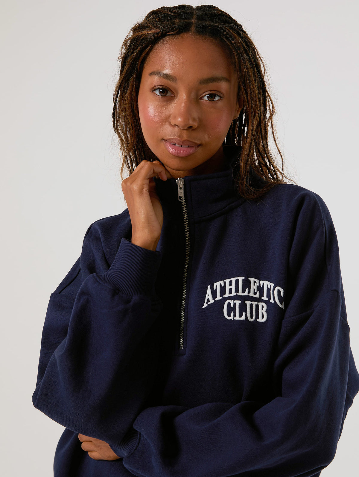 Athletic Club Navy Quarter Zip Sweatshirt - Image 1