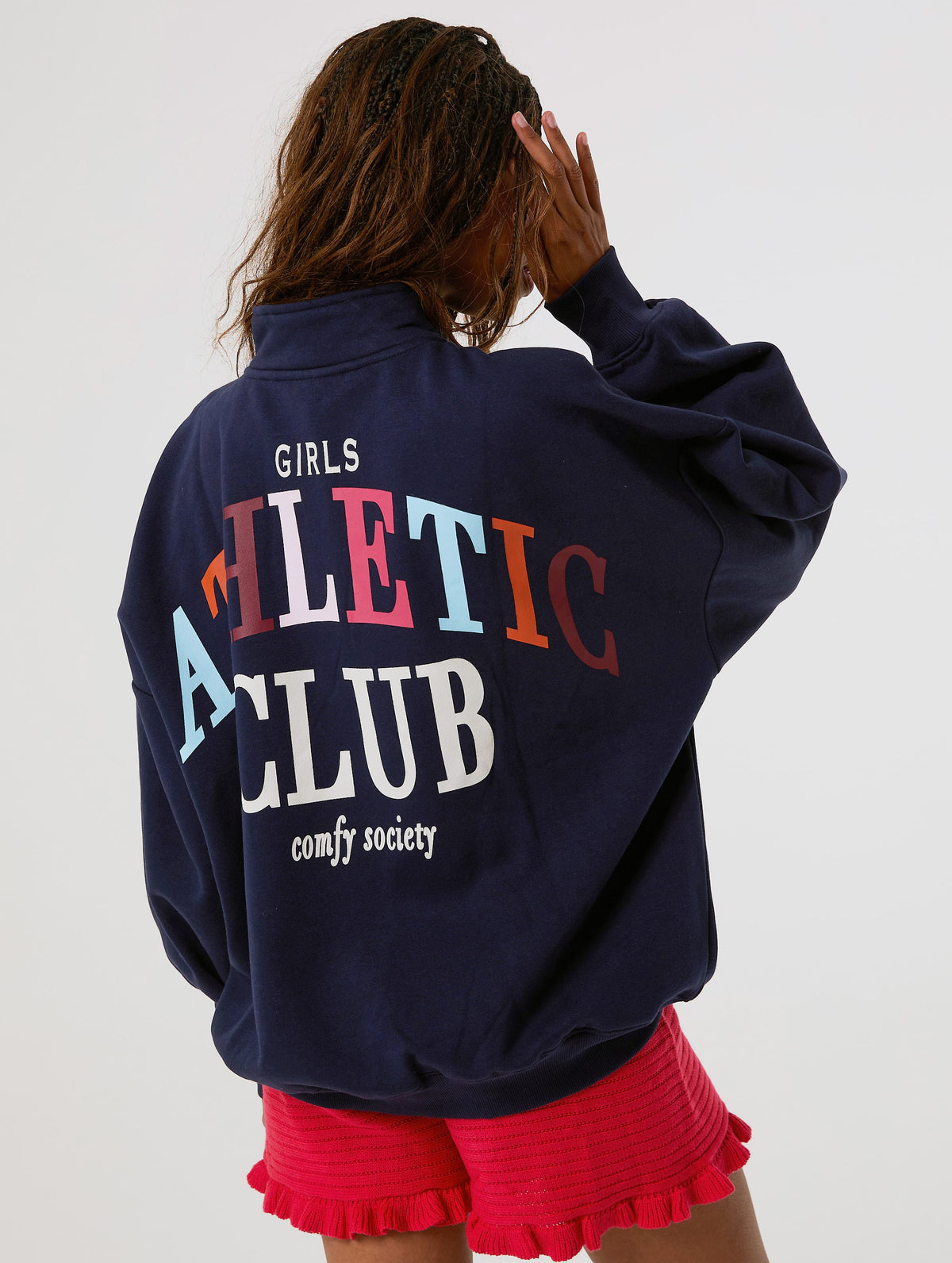 Athletic Club Navy Quarter Zip Sweatshirt - Image 3
