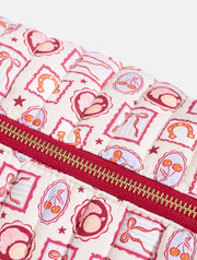 Autumn Cherry Patchwork Quilted Makeup Bag
