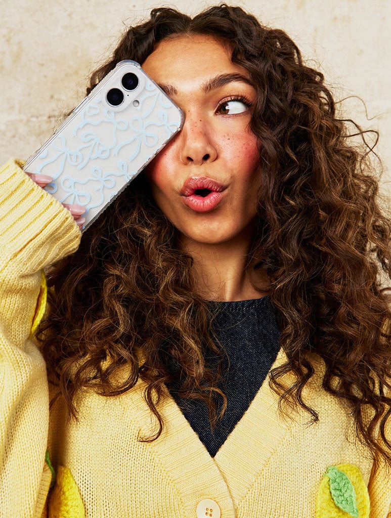 Baby Blue Bows Shock iPhone Case