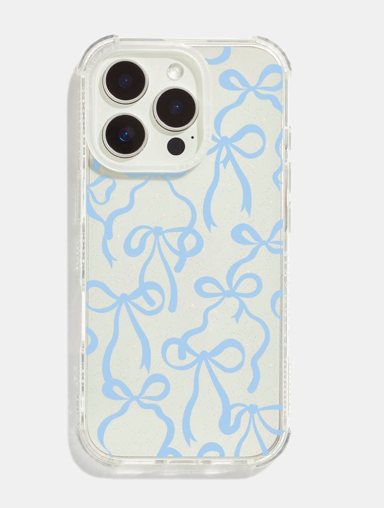 Baby Blue Bows Shock iPhone Case - Image 1