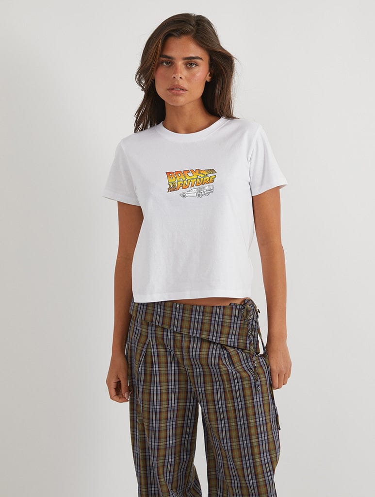 Back To The Future x Skinnydip Logo Baby T-Shirt In White - Image 1