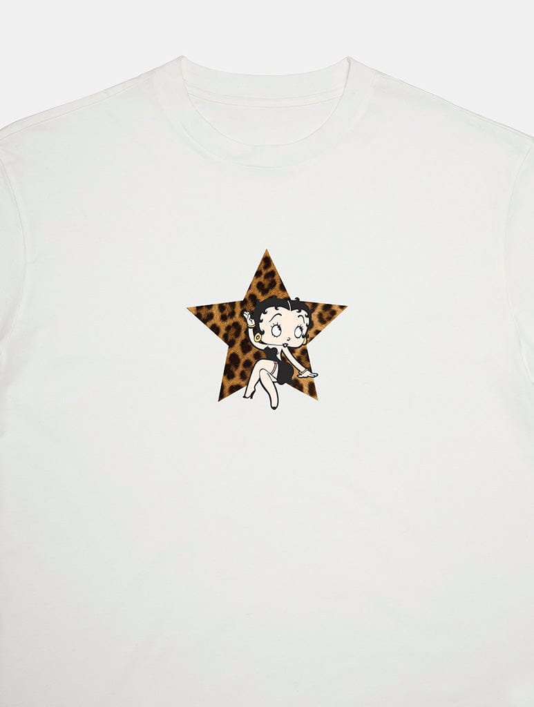 Betty Boop x Skinnydip Leopard Star Baby T-Shirt In White