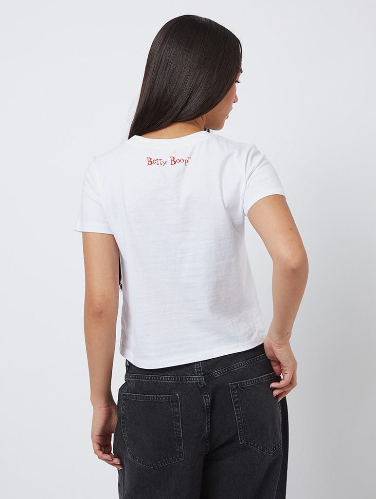 Betty Boop x Skinnydip Motorcycle Baby T-Shirt In White - Image 3