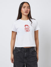 Betty Boop x Skinnydip Motorcycle Baby T-Shirt In White