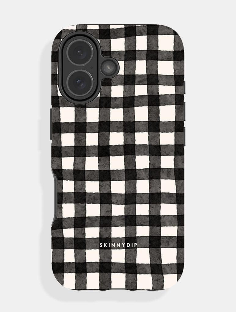 Black and White Gingham Ultra Protective iPhone Case - Image 1