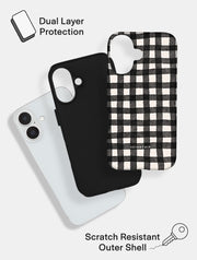 Black and White Gingham Ultra Protective iPhone Case