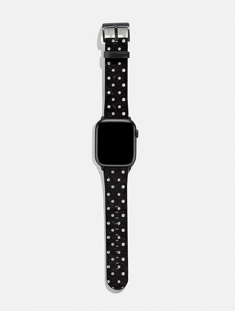 Black And White Painted Polka Dot Apple Watch Strap - Image 1
