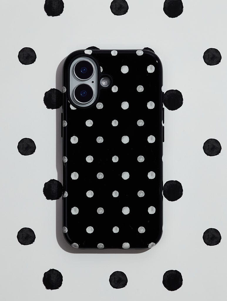 Black And White Painted Polka Dot Ultra Protective iPhone Case