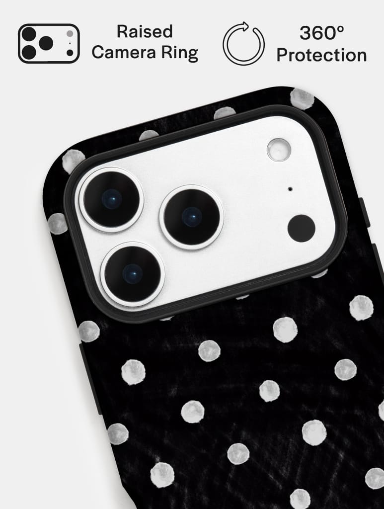 Black And White Painted Polka Dot Ultra Protective iPhone Case - Image 5