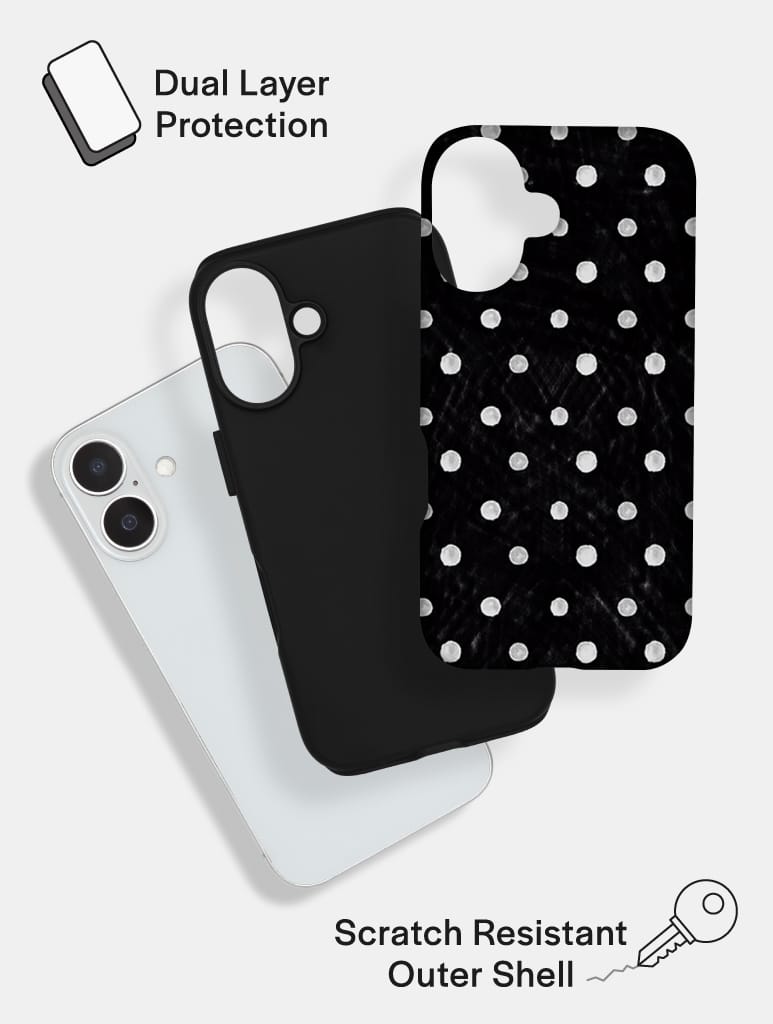 Black And White Painted Polka Dot Ultra Protective iPhone Case - Image 3