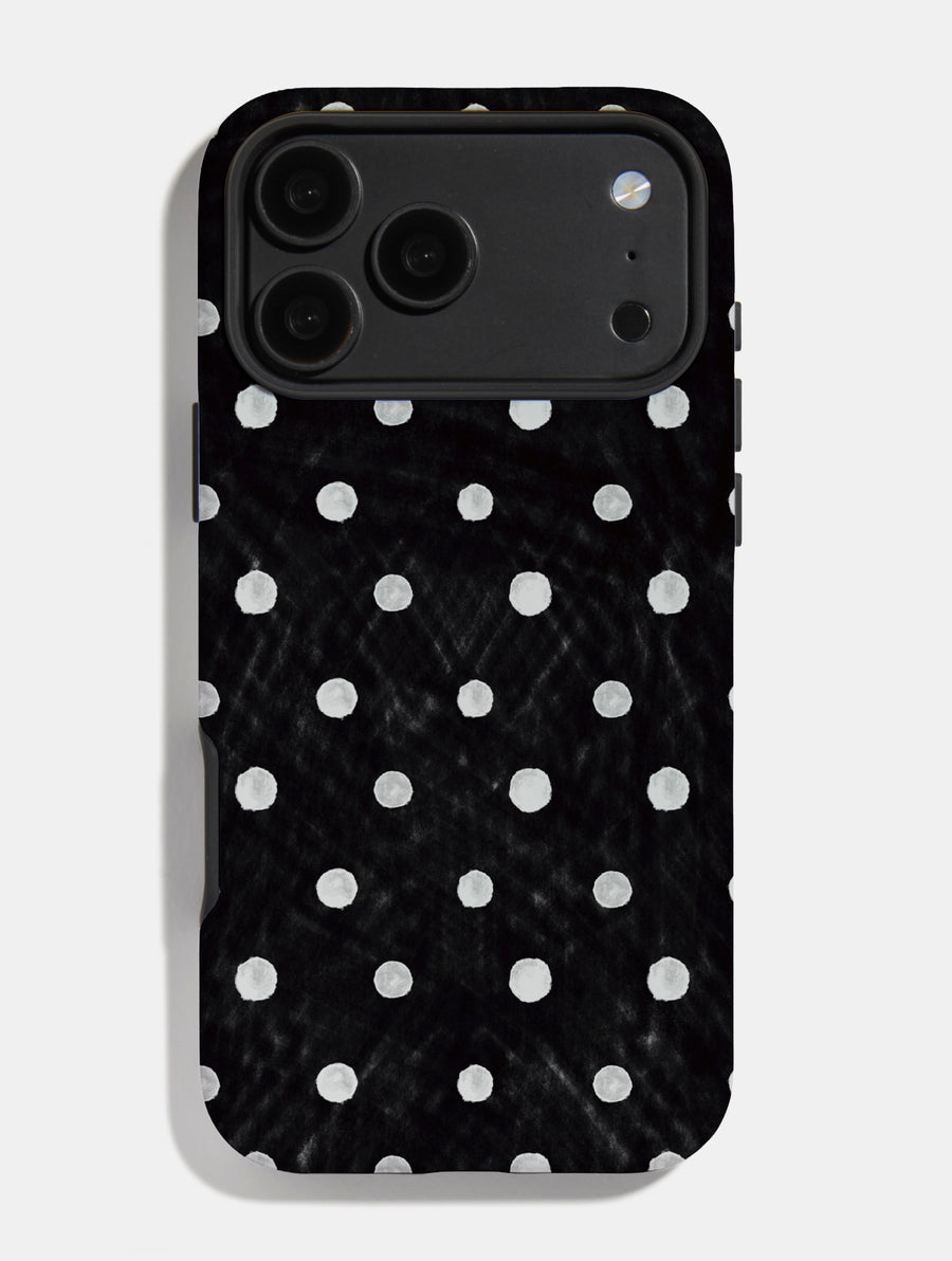 Black And White Painted Polka Dot Ultra Protective iPhone Case - Image 1