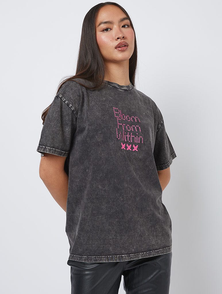 Bloom From Within Acid Wash T-Shirt - Image 2