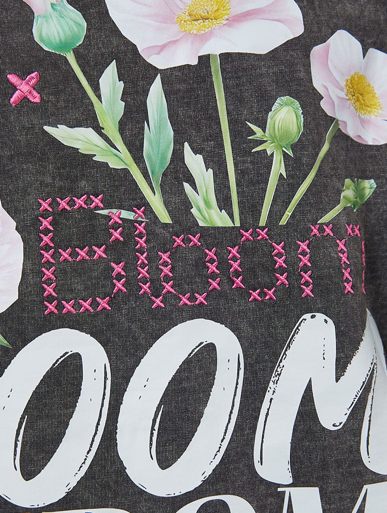 Bloom From Within Acid Wash T-Shirt - Image 3