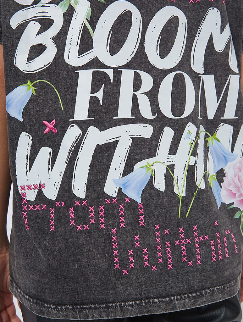 Bloom From Within Acid Wash T-Shirt - Image 4