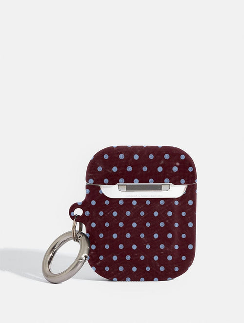Blue and Brown Painted Polka Dot AirPods Case - Image 2