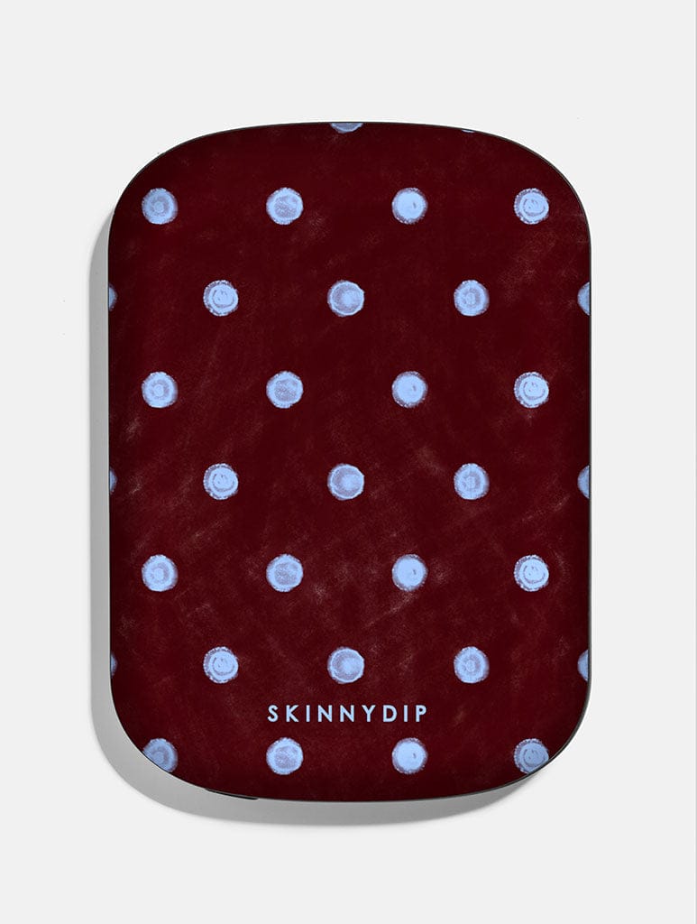 Blue and Brown Painted Polka Dot Portable Magsafe Charger - Image 1