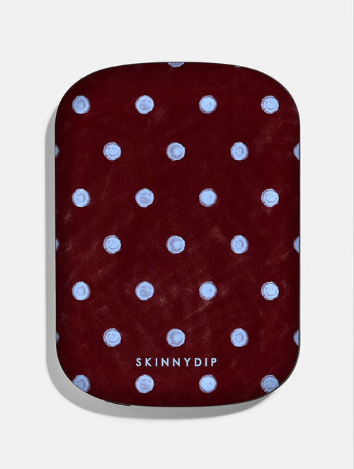 Blue and Brown Painted Polka Dot Portable Magsafe Charger - Image 1