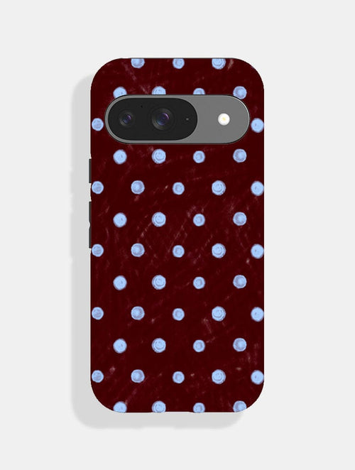 Blue And Brown Painted Polka Dot Ultra Protective Google Pixel Case - Image 1