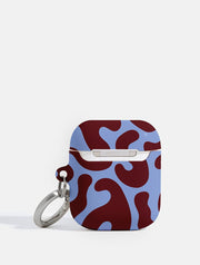 Blue And Maroon Pattern AirPods Case