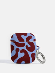 Blue And Maroon Pattern AirPods Case