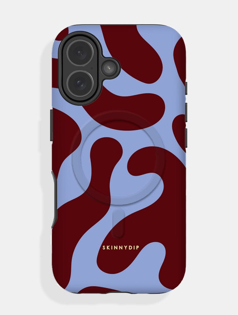 Blue and Maroon Pattern MagSafe Ultra Protective iPhone Case - Image 1