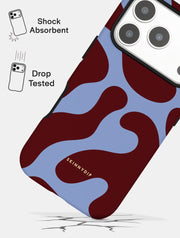 Blue and Maroon Pattern Ultra Protective iPhone Case