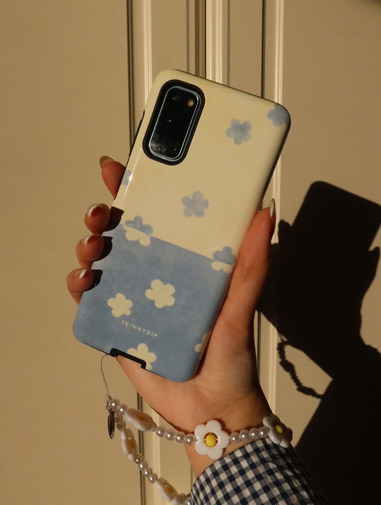 Blue and Yellow Two Tone Flower Ultra Protective Samsung Case - Image 2