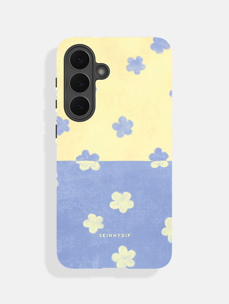 Blue and Yellow Two Tone Flower Ultra Protective Samsung Case - Image 1