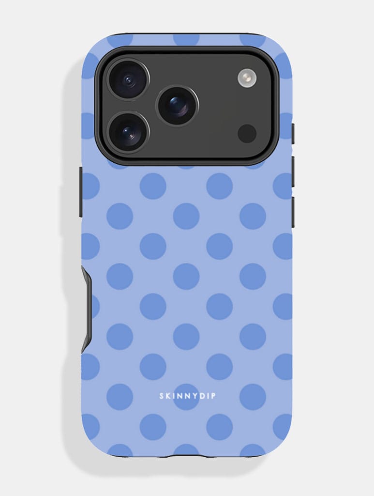 Blue Large Polka Dot Ultra Protective iPhone Case - Image 1