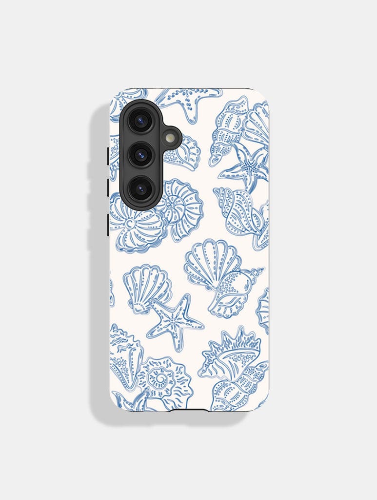 Blue Outline Sea Shells Ultra Protective Android Case - Image 1