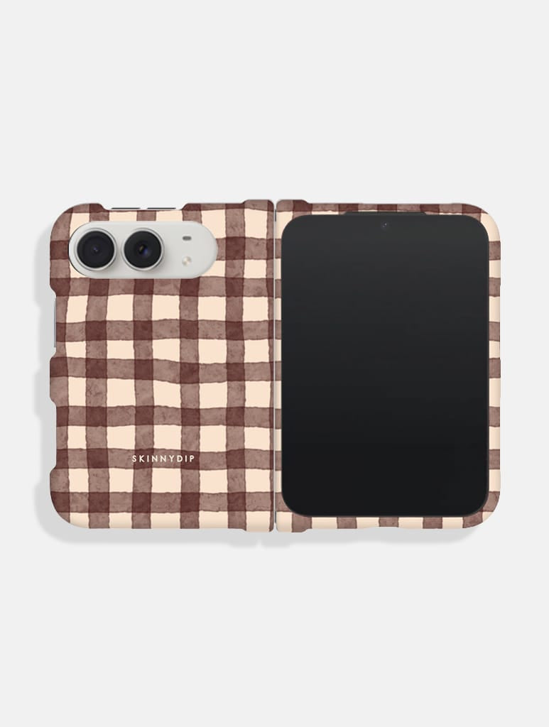 Brown Gingham Impact Resistant iPhone Duo Case - Image 1