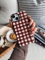 Brown Gingham Ultra Protective iPhone Case
