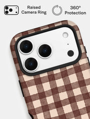 Brown Gingham Ultra Protective iPhone Case
