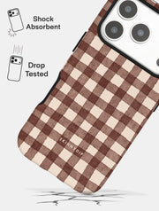 Brown Gingham Ultra Protective iPhone Case