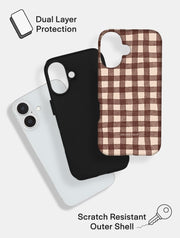 Brown Gingham Ultra Protective iPhone Case