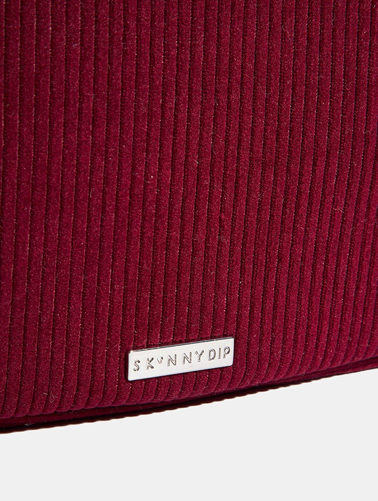 Burgandy Ditsy Flower Embroidered Backpack - Image 7